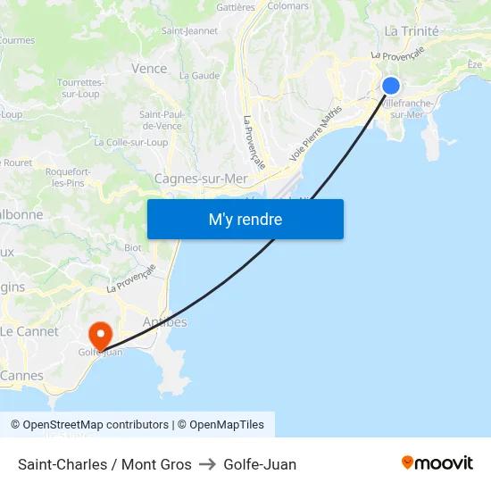 Saint-Charles / Mont Gros to Golfe-Juan map