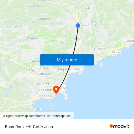 Baus-Roux to Golfe-Juan map