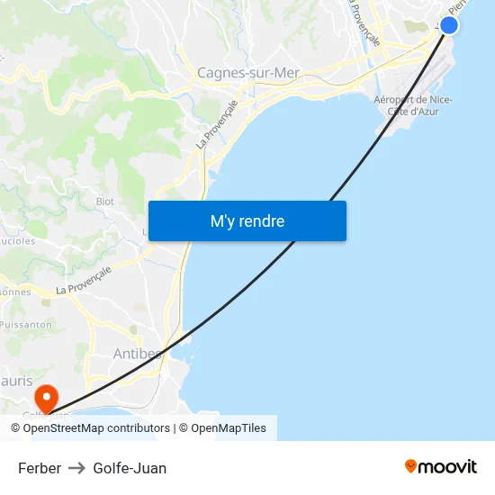 Ferber to Golfe-Juan map