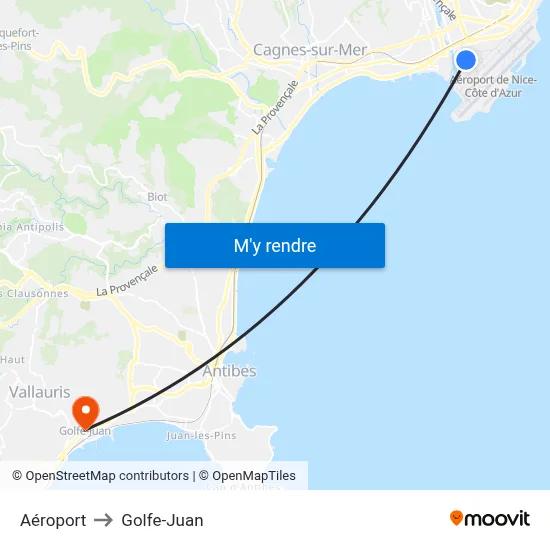 Aéroport to Golfe-Juan map