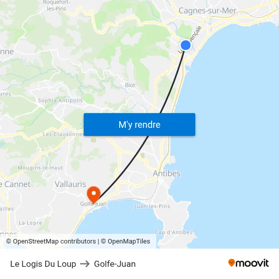 Le Logis Du Loup to Golfe-Juan map