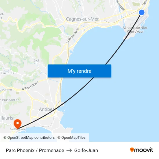 Parc Phoenix / Promenade to Golfe-Juan map