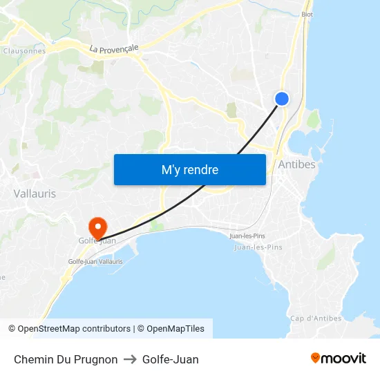 Chemin Du Prugnon to Golfe-Juan map