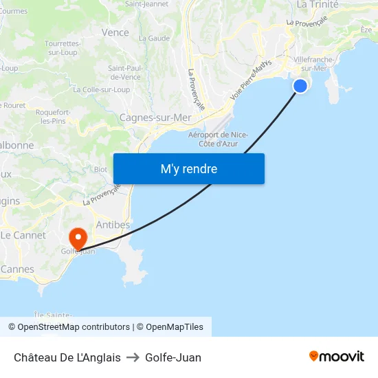 Château De L'Anglais to Golfe-Juan map