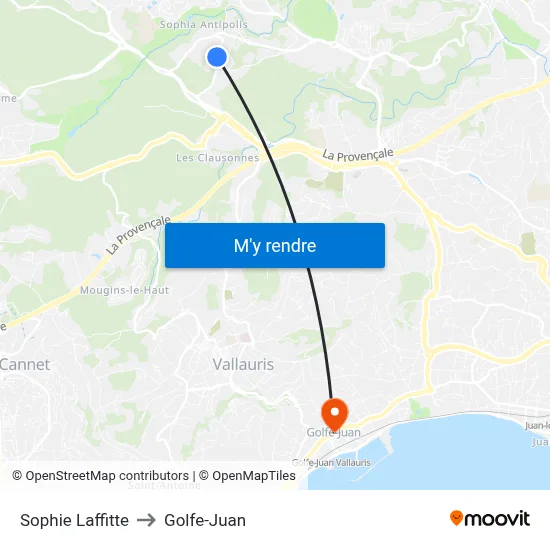 Sophie Laffitte to Golfe-Juan map