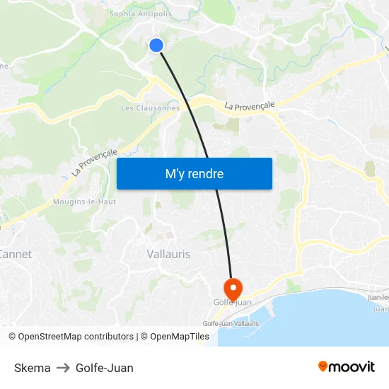 Skema to Golfe-Juan map