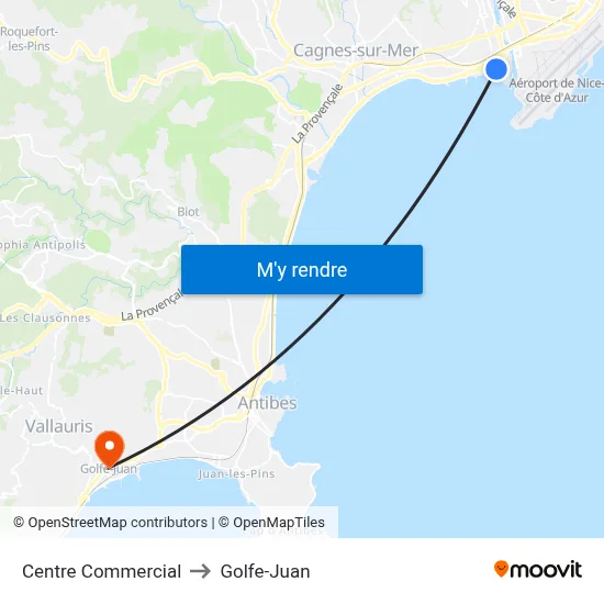 Centre Commercial to Golfe-Juan map