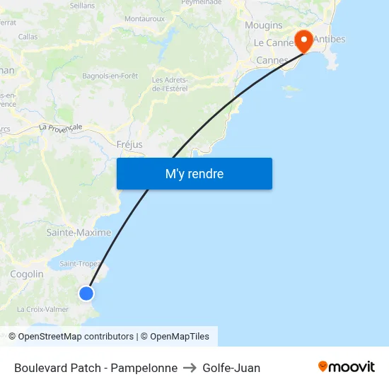 Boulevard Patch - Pampelonne to Golfe-Juan map