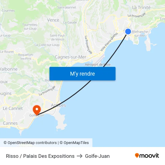 Risso / Palais Des Expositions to Golfe-Juan map