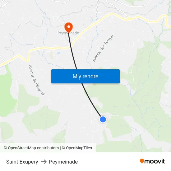 Saint Exupery to Peymeinade map