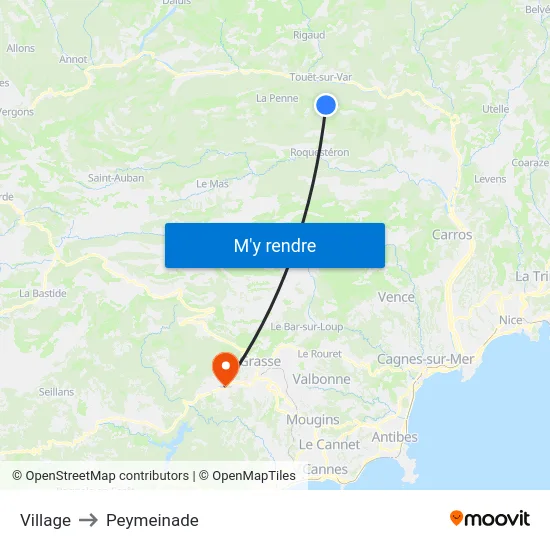 Village to Peymeinade map