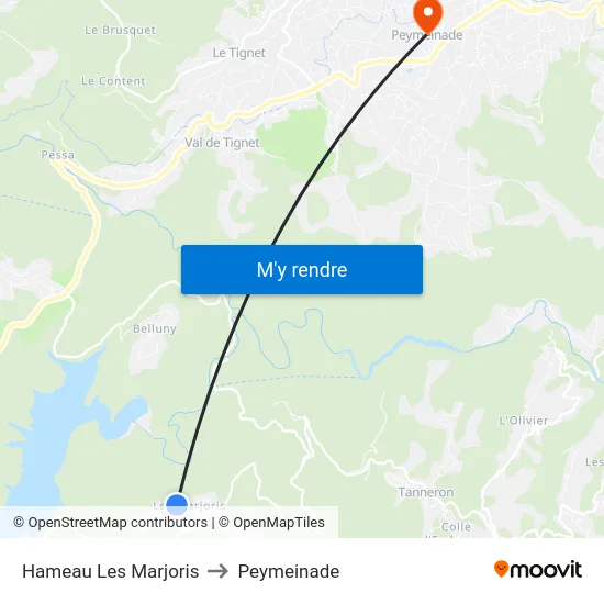 Hameau Les Marjoris to Peymeinade map