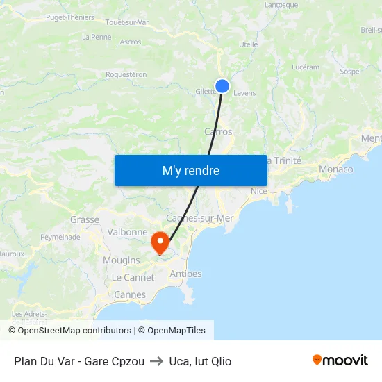 Plan Du Var - Gare Cpzou to Uca, Iut Qlio map