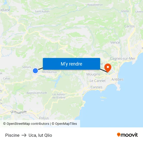 Piscine to Uca, Iut Qlio map
