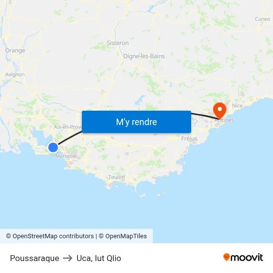 Poussaraque to Uca, Iut Qlio map
