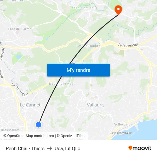 Penh Chaï - Thiers to Uca, Iut Qlio map