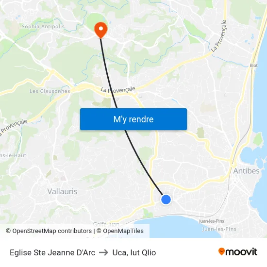 Eglise Ste Jeanne D'Arc to Uca, Iut Qlio map