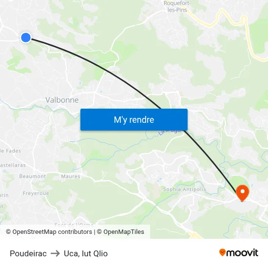 Poudeirac to Uca, Iut Qlio map