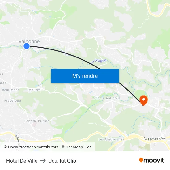 Hotel De Ville to Uca, Iut Qlio map