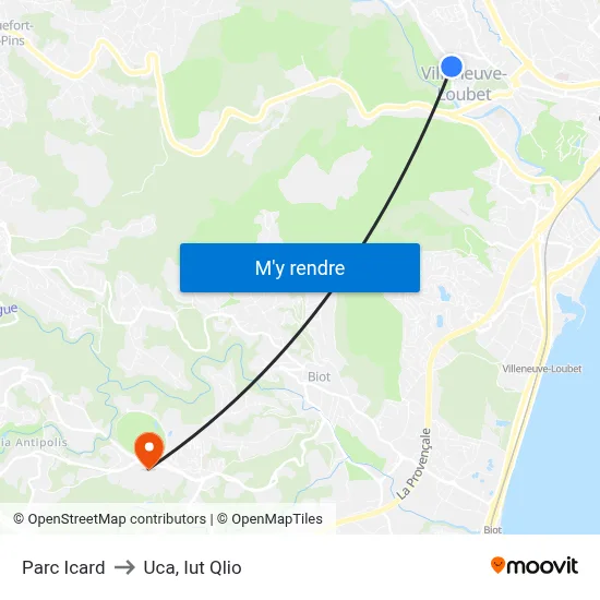 Parc Icard to Uca, Iut Qlio map