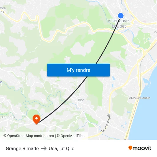 Grange Rimade to Uca, Iut Qlio map