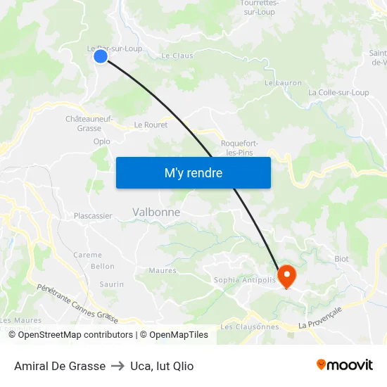 Amiral De Grasse to Uca, Iut Qlio map
