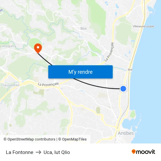 La Fontonne to Uca, Iut Qlio map