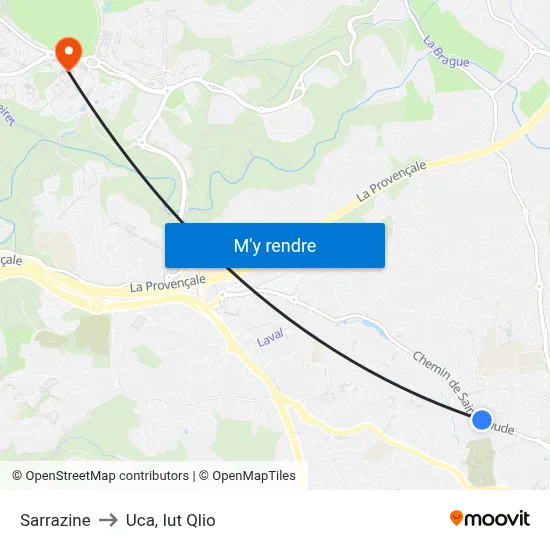 Sarrazine to Uca, Iut Qlio map