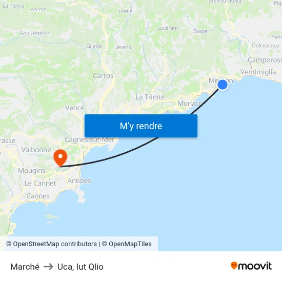 Marché to Uca, Iut Qlio map