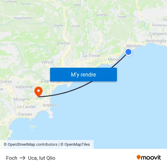 Foch to Uca, Iut Qlio map