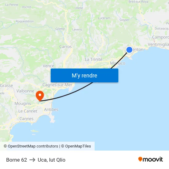 Borne 62 to Uca, Iut Qlio map