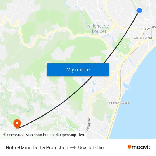 Notre-Dame De La Protection to Uca, Iut Qlio map