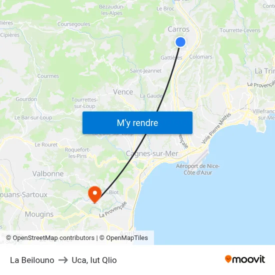 La Beilouno to Uca, Iut Qlio map