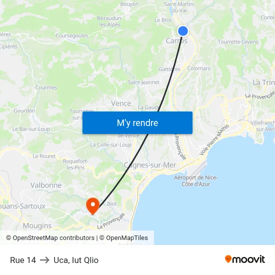 Rue 14 to Uca, Iut Qlio map