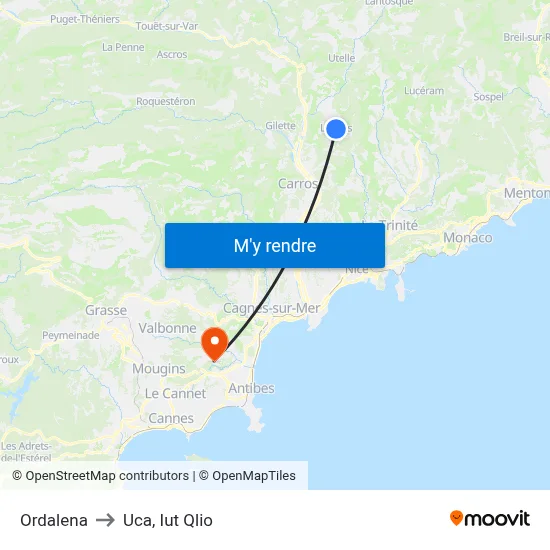 Ordalena to Uca, Iut Qlio map