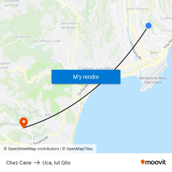 Chez Cane to Uca, Iut Qlio map