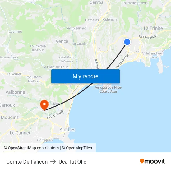Comte De Falicon to Uca, Iut Qlio map