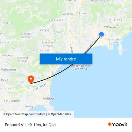 Edouard VII to Uca, Iut Qlio map