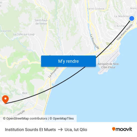 Institution Sourds Et Muets to Uca, Iut Qlio map
