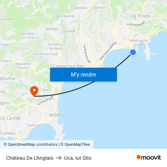 Château De L'Anglais to Uca, Iut Qlio map