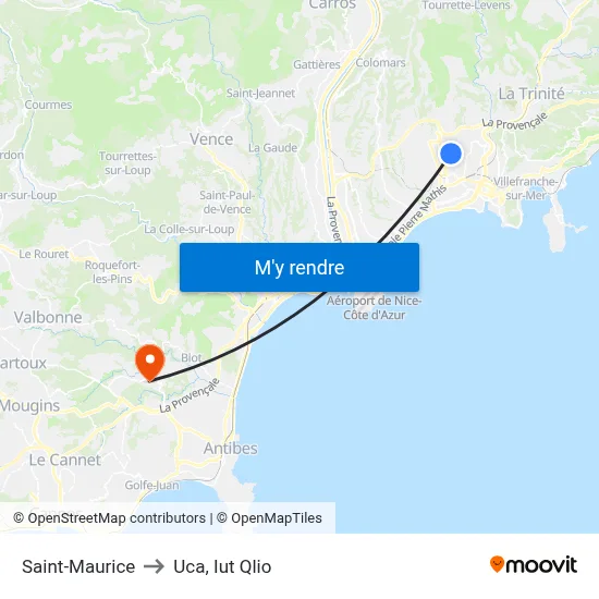 Saint-Maurice to Uca, Iut Qlio map