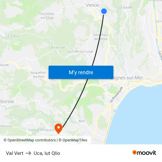 Val Vert to Uca, Iut Qlio map