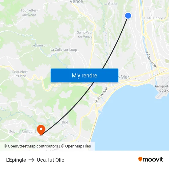 L'Epingle to Uca, Iut Qlio map