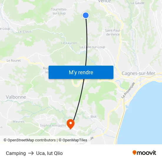 Camping to Uca, Iut Qlio map
