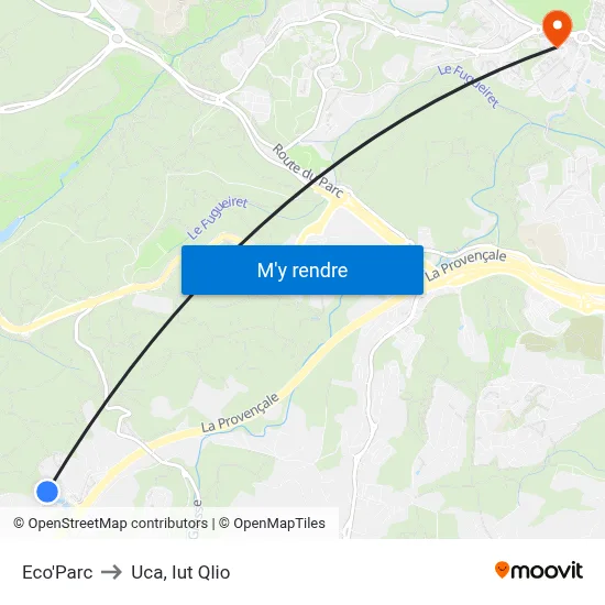 Eco'Parc to Uca, Iut Qlio map