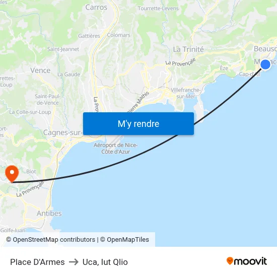 Place D'Armes to Uca, Iut Qlio map