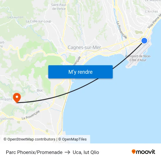 Parc Phoenix/Promenade to Uca, Iut Qlio map