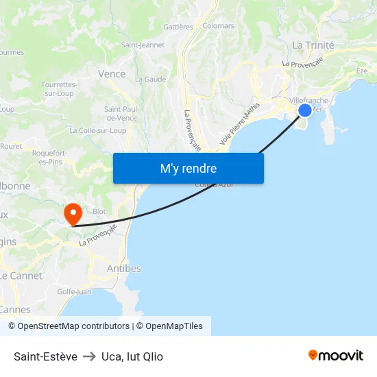 Saint-Estève to Uca, Iut Qlio map