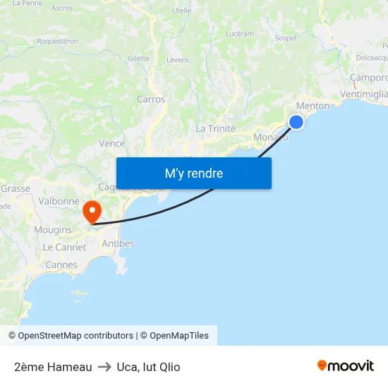 2ème Hameau to Uca, Iut Qlio map