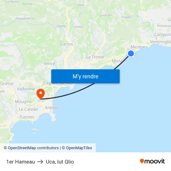 1er Hameau to Uca, Iut Qlio map